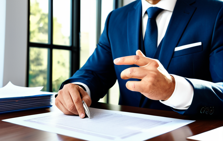 AI 작품의 저작권 소송 준비 과정 - **Prompt:** A professional lawyer in a modern law office, reviewing documents related to AI copyrigh...