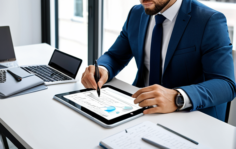 AI 창작물의 저작권 인정 조건 - **Content Marketing Efficiency:** "A professional content creator at a bright, modern desk, using a ...